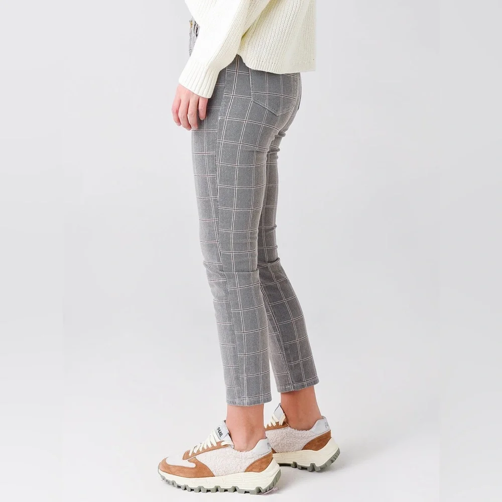 FRAME WOMEN'S LE HIGH SKINNY CROP JEANS Size 28 Gray Plaid - Picture 2 of 9